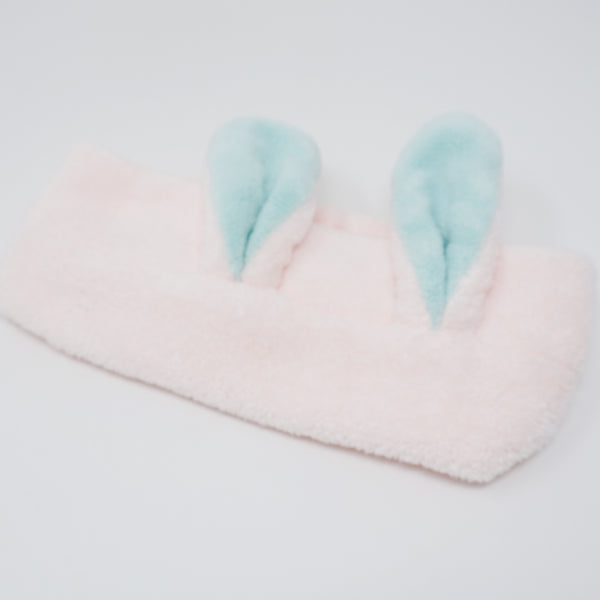 Fluffy Pink Bunny Ears Microfiber Headband - Zooie