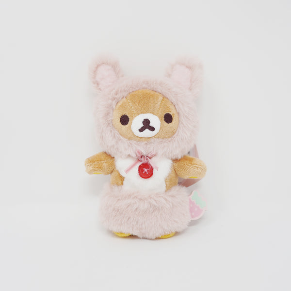 2024 Rilakkuma Cocoa Bunny Plush Keychain - Korilakkuma Full of Strawberry Day Theme - San-X