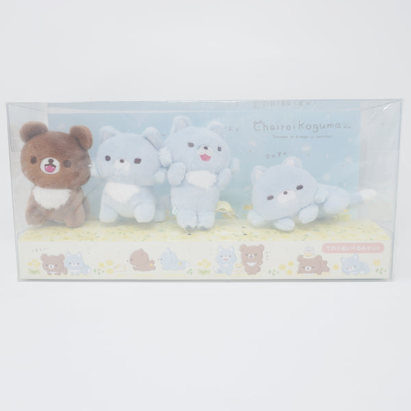 2022 Chairoikoguma & Blue Wolf 4 Tenori Plush Set - Rilakkuma Dandilion & Hamster San-X