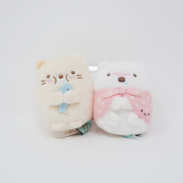 2022 Shirokuma Shivering & Neko Munching Tenori Plush Set - Sumikkgurashi Everyone Gathers Theme - San-X