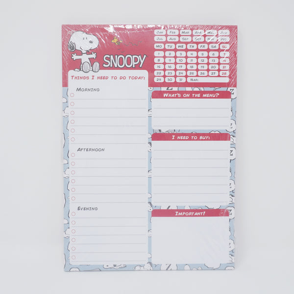 Snoopy Daily Planner Notepad A. Red - Peanuts