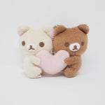 2021 Korilakkuma & Chairoikoguma Heart Plush Prize Keychain - Rilakkuma San-X