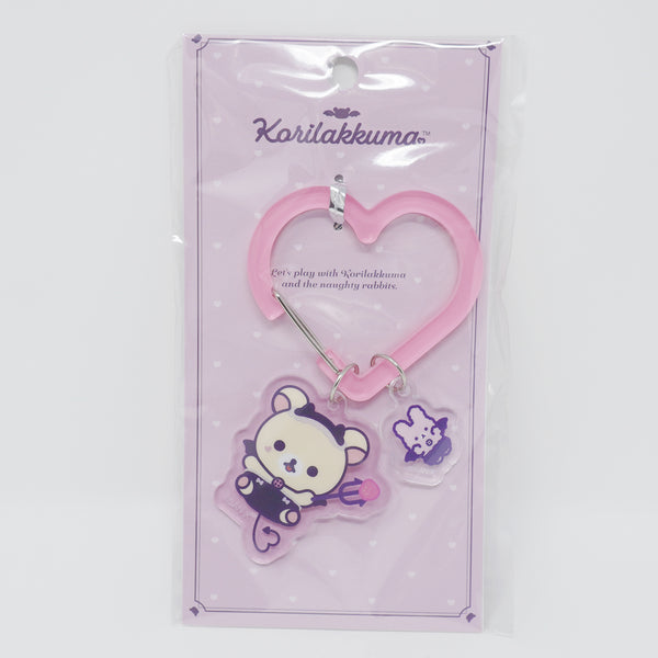 2025 Pink Carabiner Keychain - Korilakkuma's Little Devil Mood - Rilakkuma - San-X