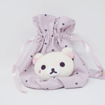 2025 Polka Dot Drawstring Plush Bag - Korilakkuma's Little Devil Mood - Rilakkuma - San-X