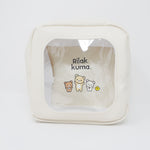 Beige Square Clear Window Zipper Pouch - NEW BASIC RILAKKUMA - San-X