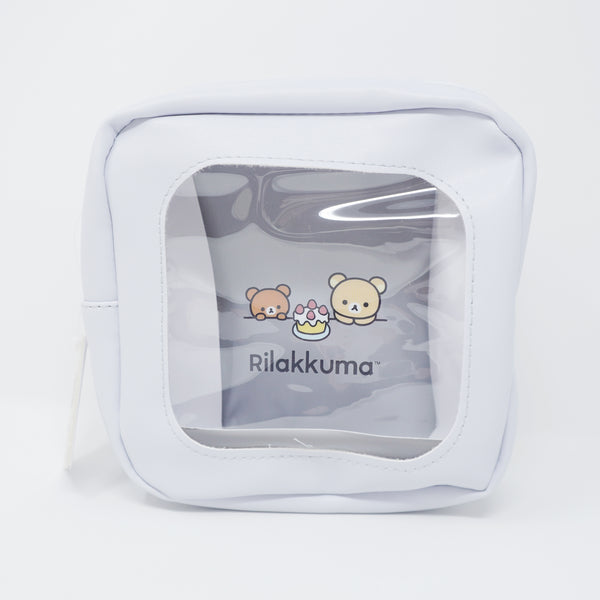 Blue Square Clear Window Zipper Pouch - NEW BASIC RILAKKUMA - San-X