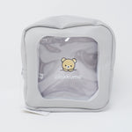 Gray Square Clear Window Zipper Pouch - NEW BASIC RILAKKUMA - San-X