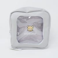 Gray Square Clear Window Zipper Pouch - NEW BASIC RILAKKUMA - San-X