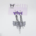 Kuromi Butterfly Beaded Drop Earrings - Sanrio