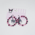 Kuromi Beaded Icon Hoop Earrings - Sanrio