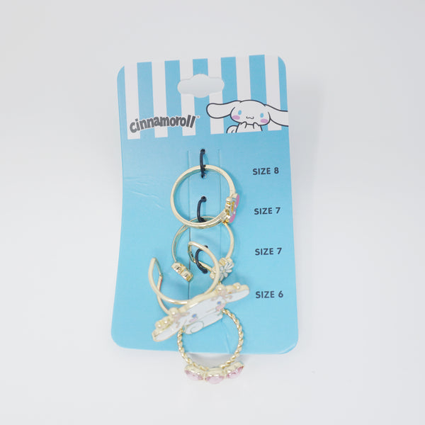 Cinnamoroll Gold Charm Chunky Rings Set - Sanrio