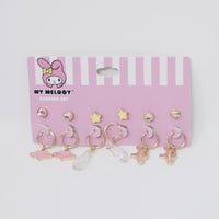 My Melody Crystal Charm Hoops Earrings - Sanrio