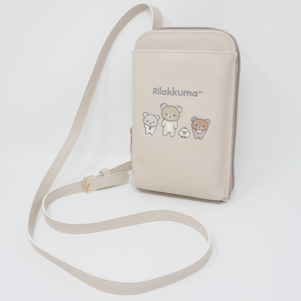 (No Tags) 2024 Beige Rilakkuma Crossbody Phone Pouch - San-X