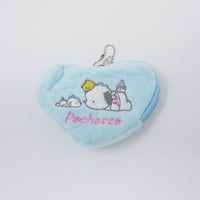 (No Tags) Pochacco Blue Heart Plush Pouch Keychain - Sanrio
