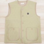 Suica Penguin Deep Beige Embroidery Quilted Vest - PLAMECOLLOME Style for Natural Life