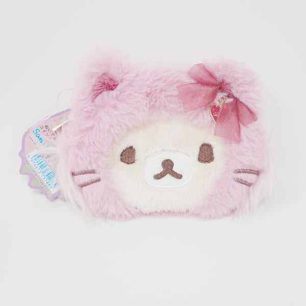 2021 Korilakkuma Coin Case Plush Pouch Bag - Strawberry Cat Theme Rilakkuma- San-X