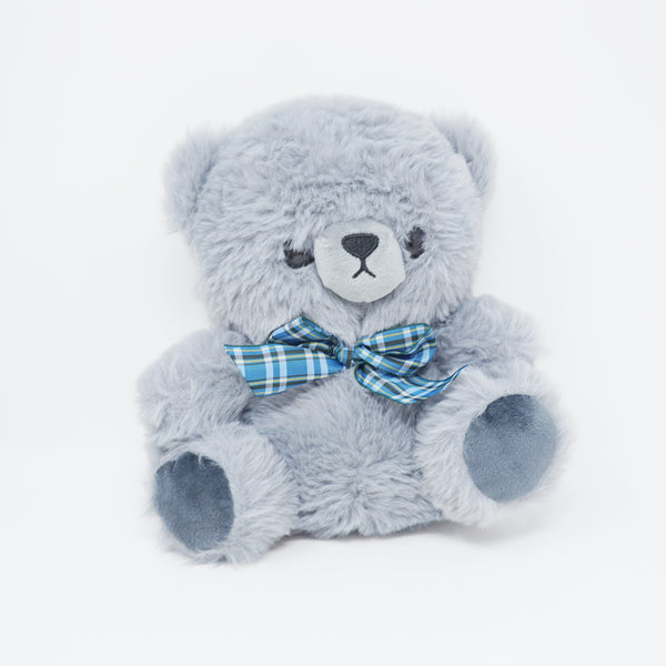 (No Tags) 2025 Gray Bear Plush - Fafa Kuma-san Check Ribbon - Taito Limited - Yell Japan