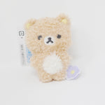 2025 Fuzzy Rilakkuma Plush Keychain - BASIC RILAKKUMA Flower - San-X