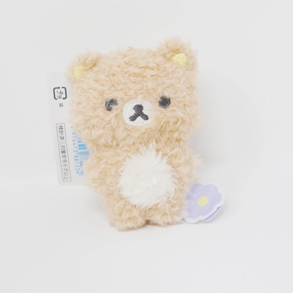 2025 Fuzzy Rilakkuma Plush Keychain - BASIC RILAKKUMA Flower - San-X