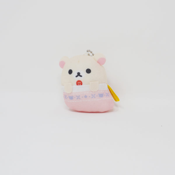(No Tags) Mini Korilakkuma in Pink Stocking Prize Plush Keychain - Winter Rilakkuma Christmas - San-X