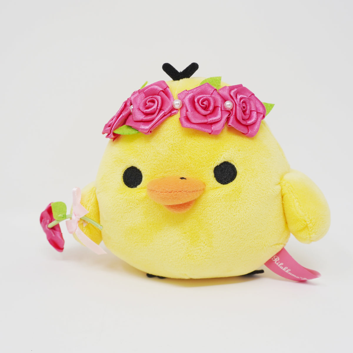 (No Tags) 2013 Kiiroitori with Pink Rose Plush - Rose Rilakkuma Theme ...