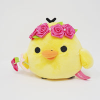 (No Tags) 2013 Kiiroitori with Pink Rose Plush - Rose Rilakkuma Theme - San-X