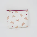 Bear Maroon & White Pattern Gusseted Pouch