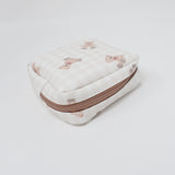 Bear Brown Check Bear Pattern Mini Square Pouch