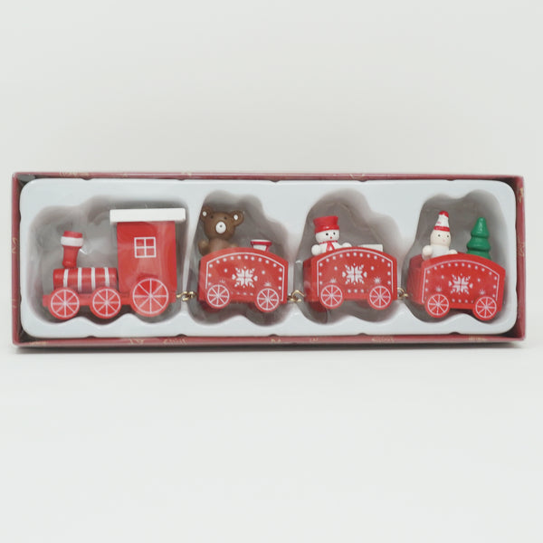 Kuma Bear & Snowman Mini Christmas Wooden Train Set