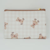 Bear Brown Check Pattern Coin Pouch
