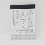 Plaid Petit Kuma Bear Life Mini Notepad - Kamio Japan