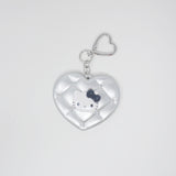 Hello Kitty Quilted Mirror Silver Compact Keychain - Sanrio
