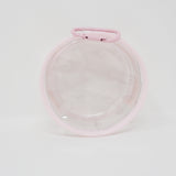 Pink Round Collector Clear Pouch with Carabiner Keychain