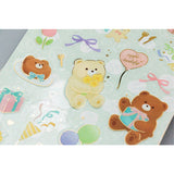 Cafe Teddy Bear Stickers Sheet - Bear Design - Cafe Style - Party