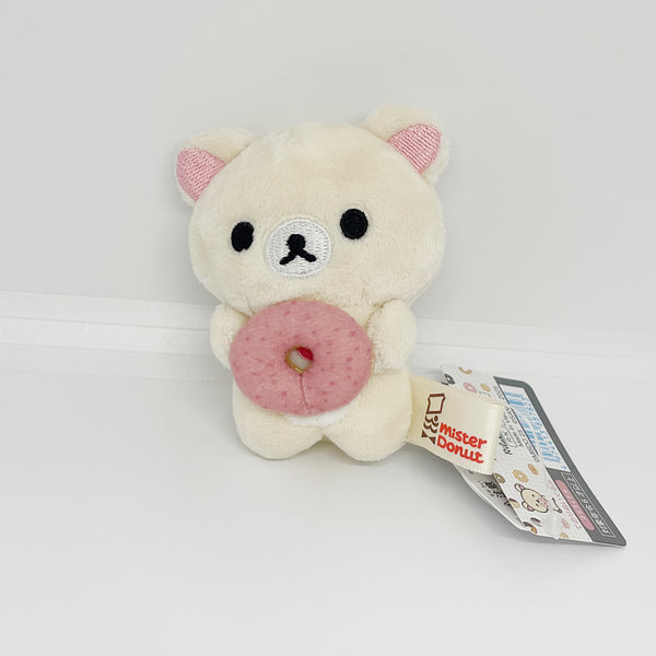 2025 Korilakkuma with Strawberry Ring Donut Tenori Plush - Rilakkuma x Mister Donut - San-X