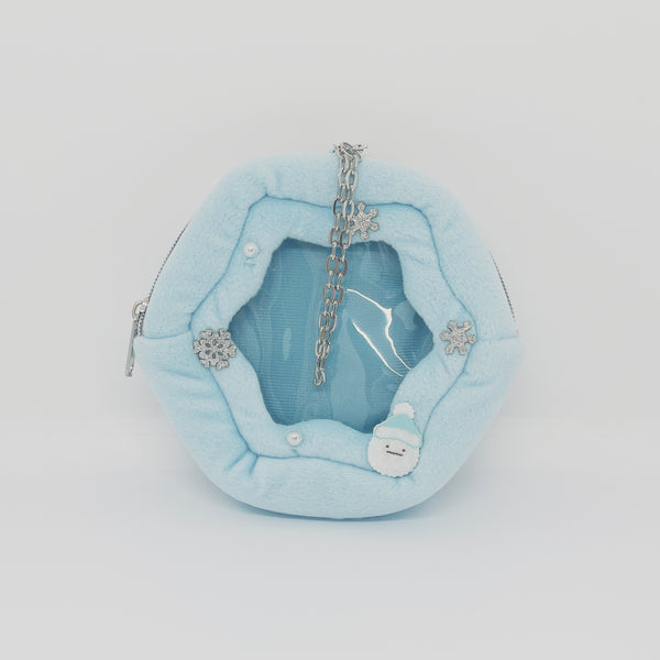 2025 Blue Snow Going Out Clear Keychain Pouch - Winter Christmas Sumikkogurashi Collection - San-X