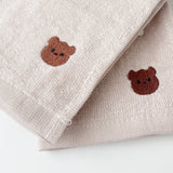 Embroidered Bear Mini Handkerchief Towel