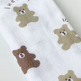 White Hello Bear Pile Face Towel