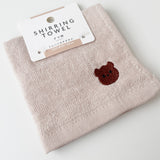 Embroidered Bear Mini Handkerchief Towel