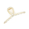 Beige Color Line Bijou Clear Hair Claw Clip