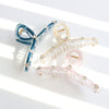 Beige Color Line Bijou Clear Hair Claw Clip