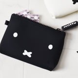 Small Face Miffy Zipper Pouch - NUU-Oval Dick Bruna (Black) - Japan P+G DESIGN