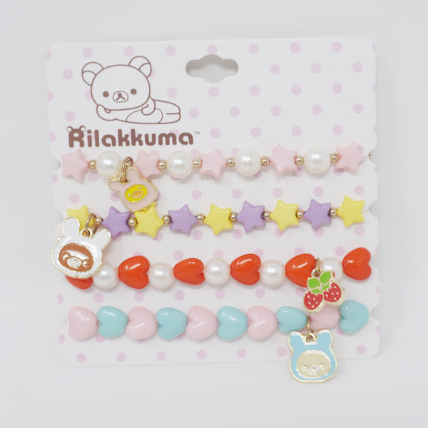 2021 Rilakkuma 4 Piece Beaded Bracelet Set - Rilakkuma Bunny San-X
