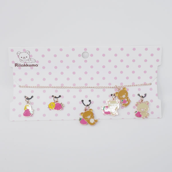 2021 Rilakkuma Interchangable Necklace Charms with Necklace - Strawberry Rilakkuma San-X
