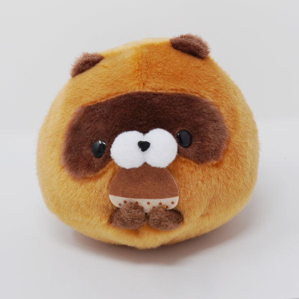 Tanuki Racoon Round Plush - Zoo-to Mogu Mogu Yell Japan