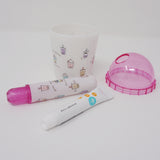 SET Juicy Tapioca - Slim Mirror & Travel Tooth Brush Set - Boba Milk Tea - Kamio Japan