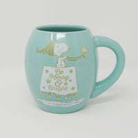 Peanuts Snoopy Merry & Bright Holiday 18 oz Oval Ceramic Mug
