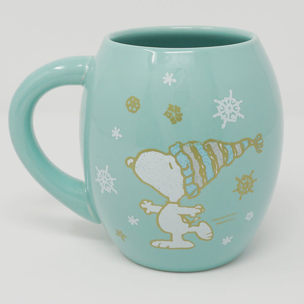 Peanuts Snoopy Merry & Bright Holiday 18 oz Oval Ceramic Mug