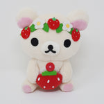 2009 Korilakkuma with Strawberry Crown Plush Prize - Strawberry Rilakkuma San-X
