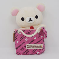 2012 Korilakkuma in Pink Zipper Tote Plush - Rilakkuma Store Tokyo Station 3rd Anniversary